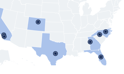 a map showing locations