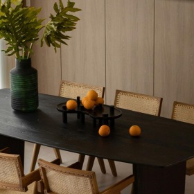 a table with chairs around it