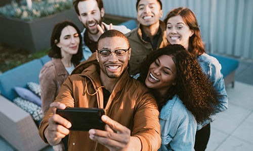 people taking a selfie